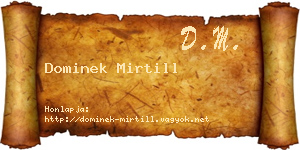 Dominek Mirtill névjegykártya